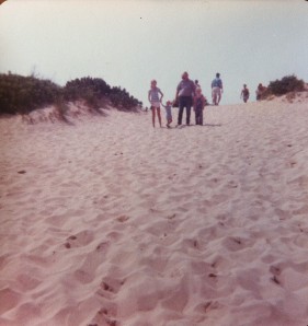 Sister, brother, my father, Jennie On the dunes, Cape Cod 1978
